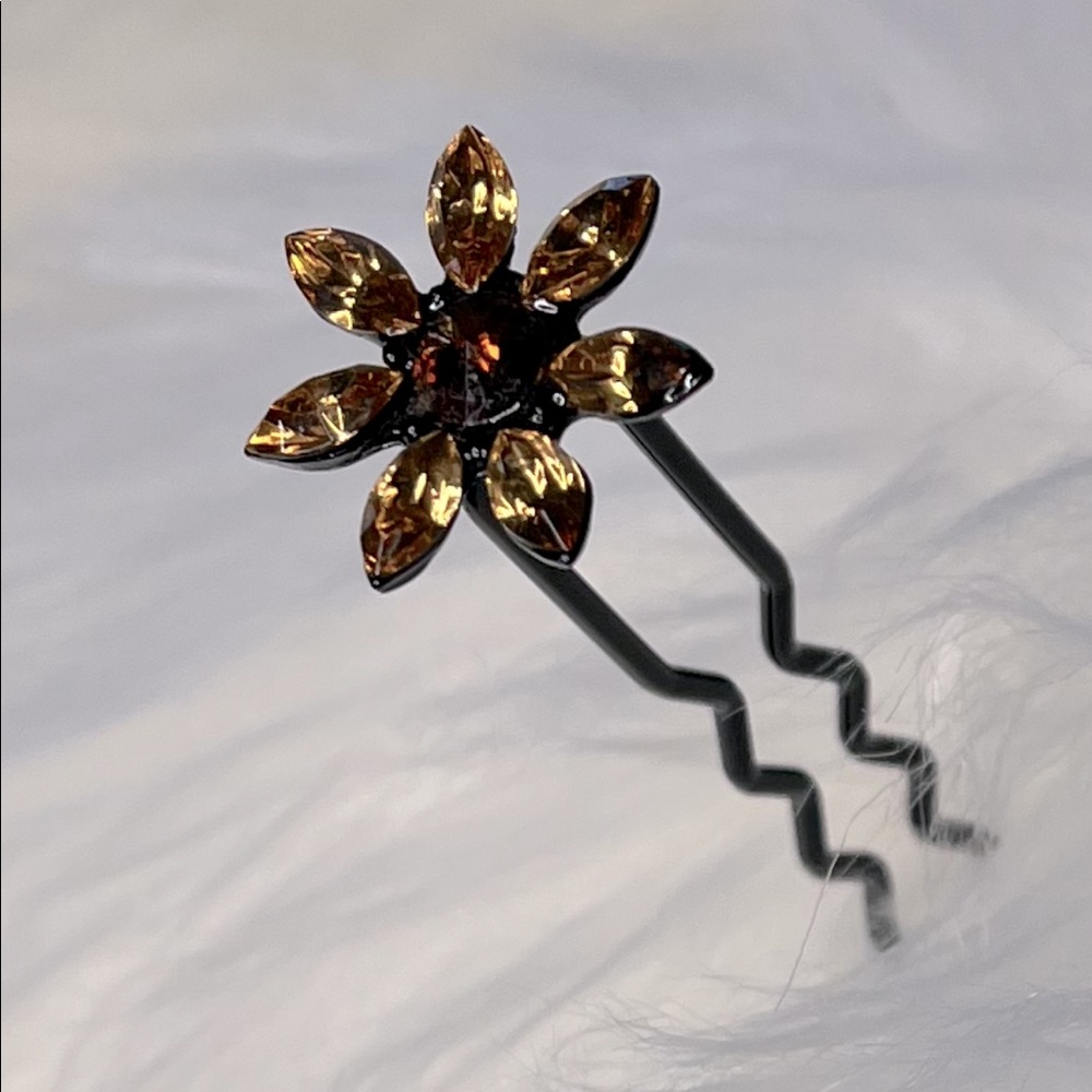 Amber Color Crystal Hair Stick by SOHO